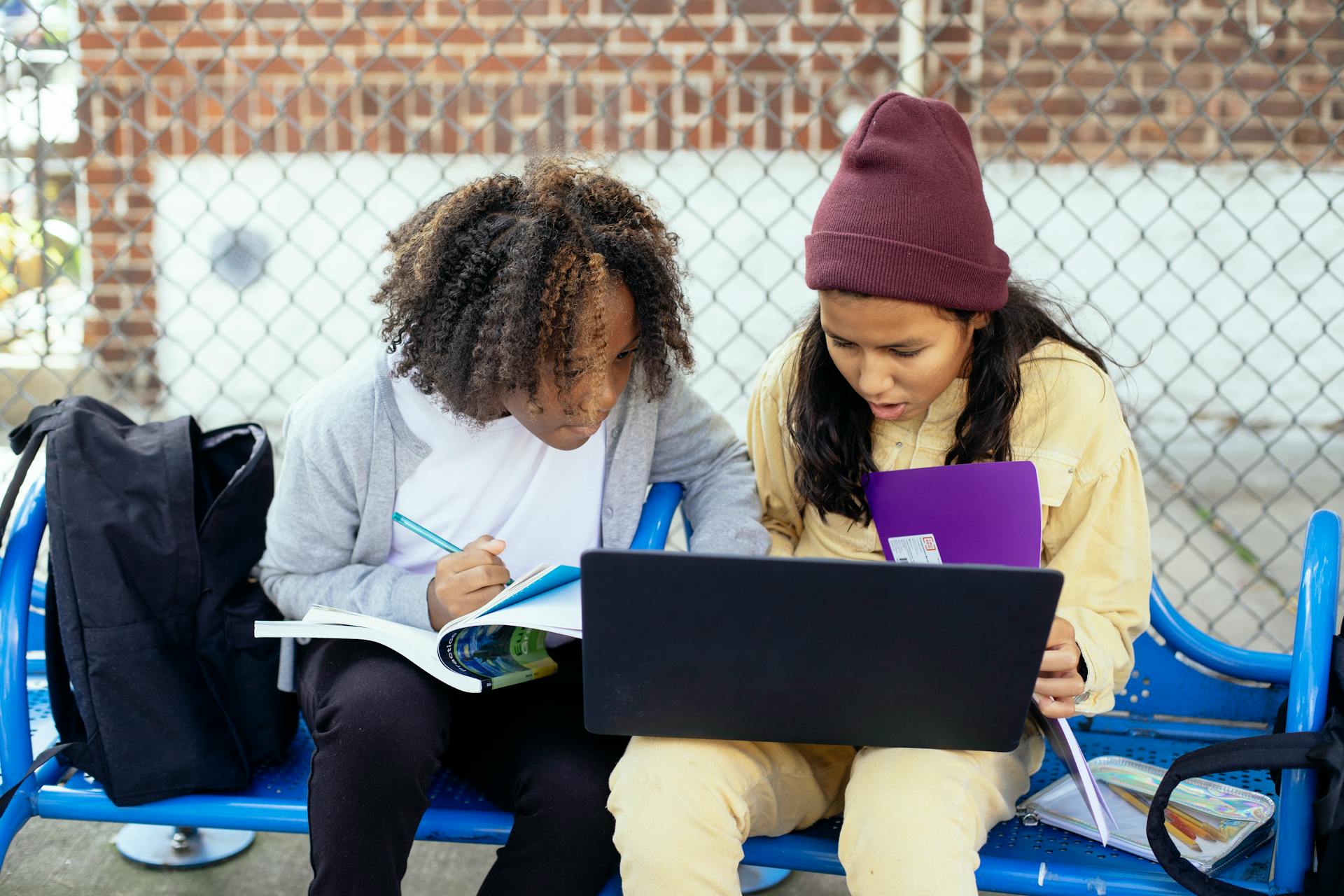 Student studying online